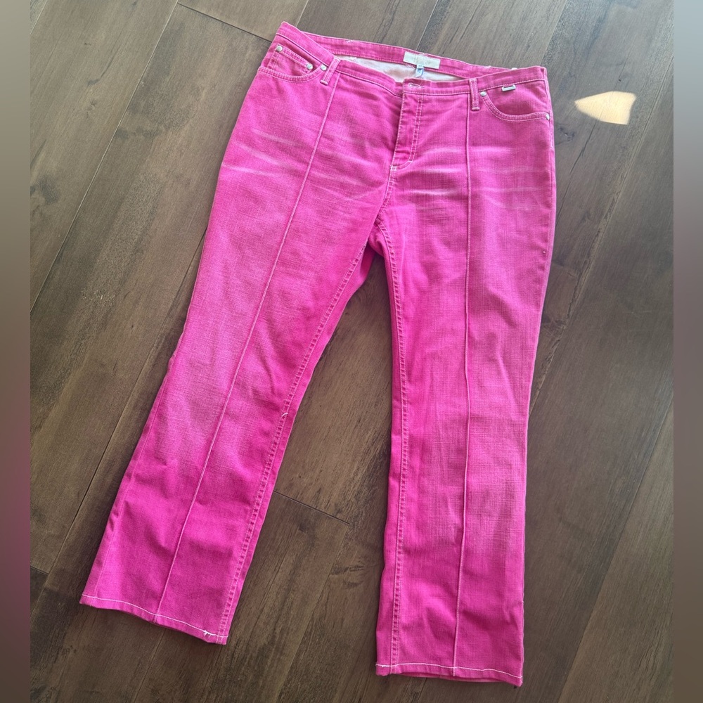 Fabulous! Distressed Hot Pink Escada Jeans